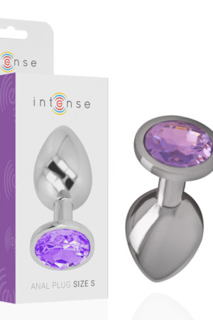 INTENSE - ALUMINUM METAL ANAL PLUG WITH VIOLET CRYSTAL SIZE L