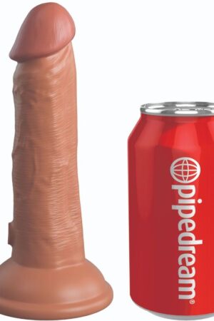 KING COCK - ÉLITE DILDO REALÍSTICO VIBRADOR & SILICONA 15.2 CM CARAMELO