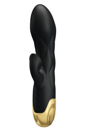 PRETTY LOVE - VIBRADOR DE LUJO BAÑADO EN ORO RECARGABLE NEGRO