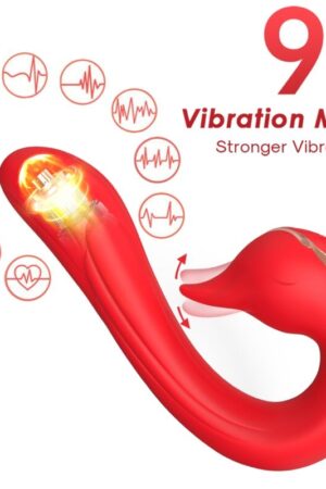 ARMONY - DELFIN VIBRATOR MULTIPOSITION & HEAT EFFECT RED