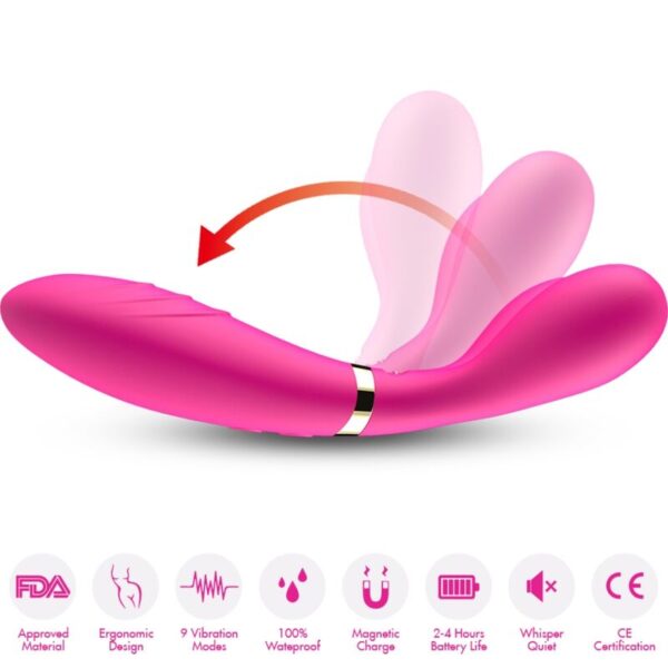 ARMONY - Y-WAND MASSAGER  VIBRATOR DOUBLE HEAD FUCHSIA - Image 3