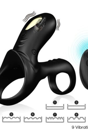 ARMONY - RANGER ANILLO DOBLE VIBRADOR PAREJA NEGRO