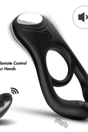 ARMONY - VEYRON ANILLO VIBRADOR DOBLE PINZA CONTROL REMOTO NEGRO