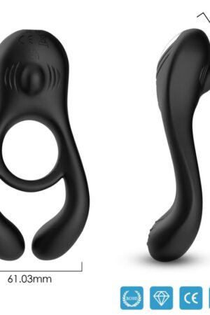 ARMONY - VEYRON ANILLO VIBRADOR DOBLE PINZA NEGRO