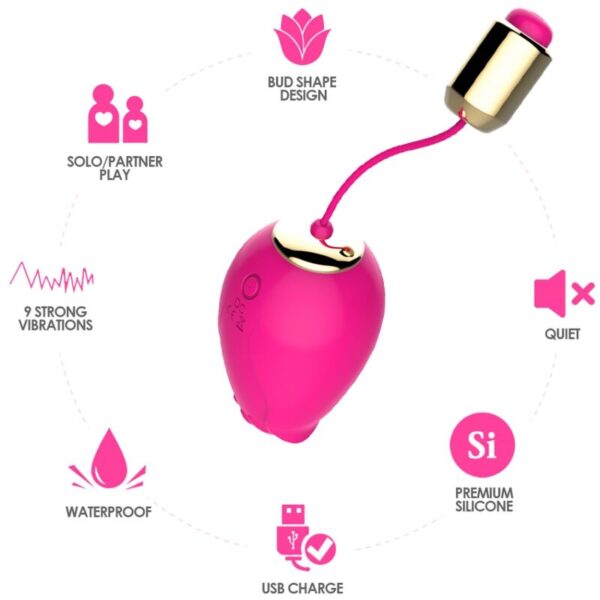 ARMONY - MANDALA EGG VIBRATOR G-SPOT REMOTE CONTROL FUCHSIA - Image 3