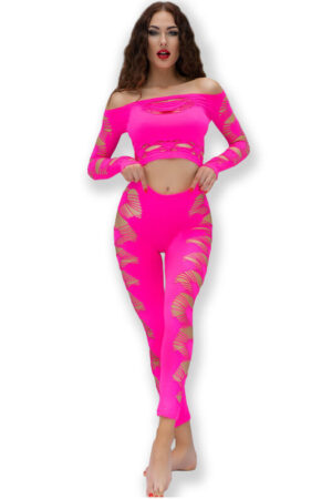CHILIROSE - CR 4632 TOP & PANTALON FUCSIA S/L