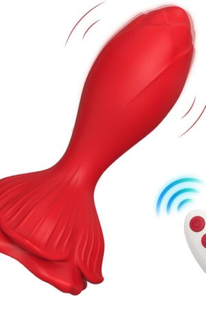 ARMONY - ROSA VIBRADOR & PLUG ANAL PEQUEÑO CONTROL REMOTO ROJO
