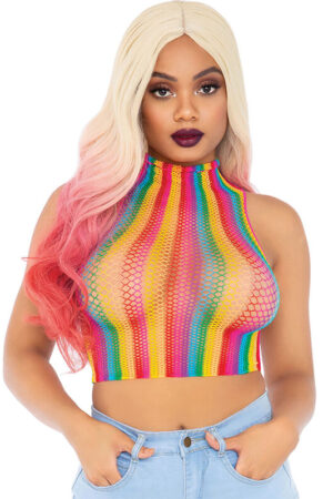 LEG AVENUE - TOP DE REJILLA MULTICOLOR