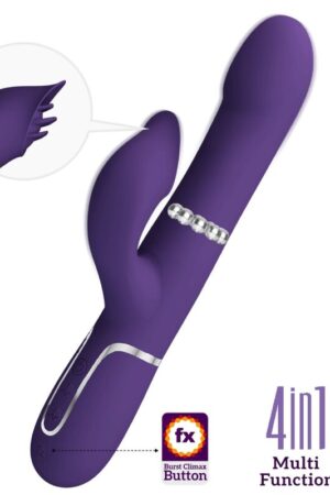PRETTY LOVE - ZALIN VIBRADOR RABBIT PERLAS 4 EN 1 MORADO