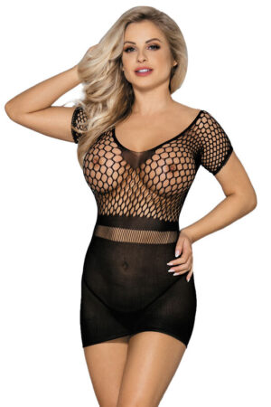 SUBBLIME - 951917 VESTIDO DE REJILLA CROCHÉ CORTO NEGRO TALLA ÚNICA