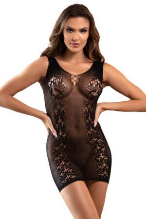 SUBBLIME - 952167 VESTIDO DE REJILLA CORTO ELÁSTICO NEGRO TALLA ÚNICA