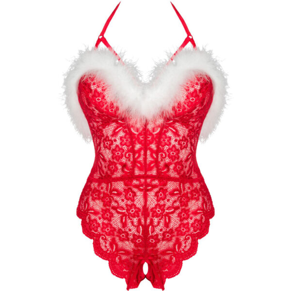 LIVCO CORSETTI FASHION - SANTAS LACE LADY BODY CROTCHLESS CHRISTMAS S/M - Image 3