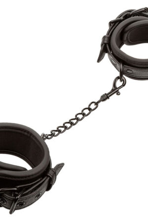 CALEXOTICS - NOCTURNAL LEATHER WRIST CUFFS ADJUSTABLE BLACK