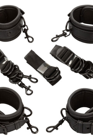 CALEXOTICS - NOCTURNAL BED RESTRAINTS LEATHER ADJUSTABLE BLACK