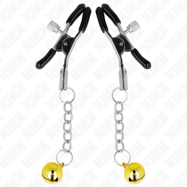 KINK - GOLD JINGLE BELL PENDANT NIPPLE CLAMPS 6 CM - Image 2