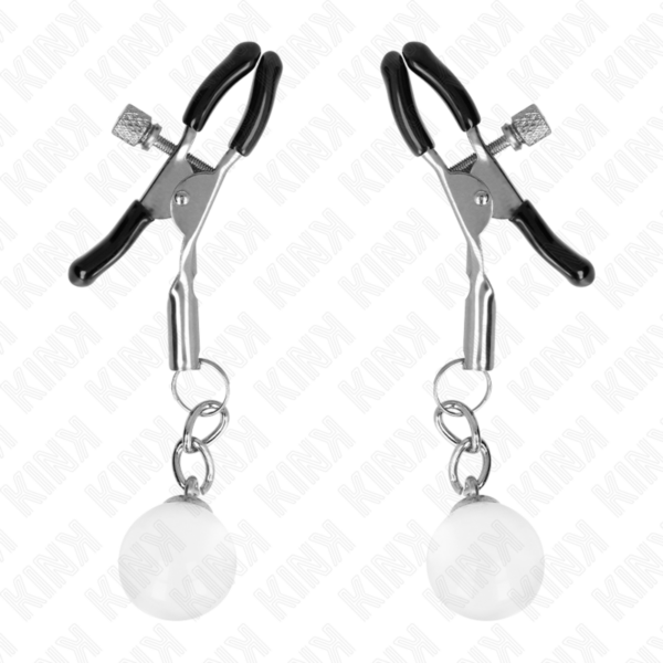 KINK - GLASS BEAD NIPPLE CLAMPS SILVER 6 CM - Image 2