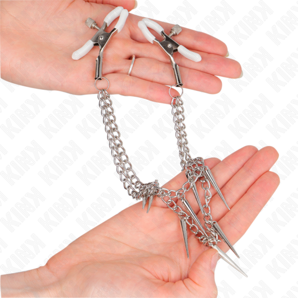 KINK - NIPPLE CLAMPS WITH SPIKES CHAINS 30 CM - Image 3