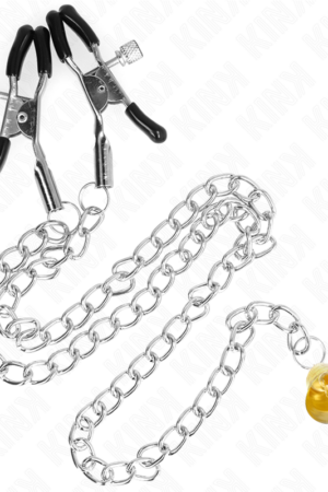 KINK - CHAIN NIPPLE CLAMPS WITH HORN PENDANT 30 CM
