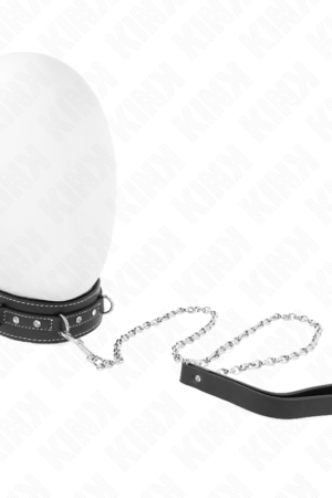 KINK - PVC LEATHER NECKLACE WITH BELT 105 CM RHINESTONE RIVET 41.5 X 4 CM