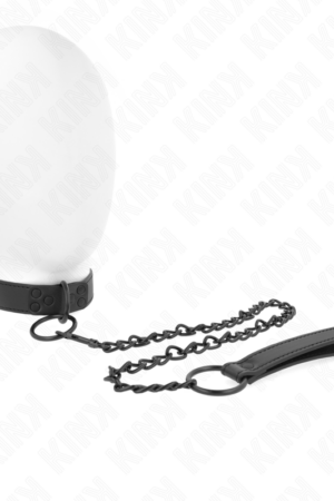 KINK - COLLAR WITH DARK LEASH 65 CM ADJUSTABLE 37-54 CM X 3 CM