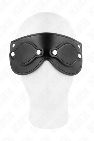 KINK - LEATHERETTE MASK WITH DETACHABLE EYE COVERS 22 x 9 CM