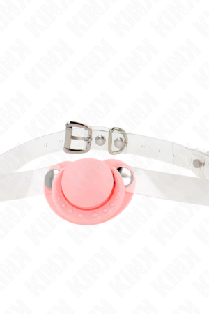 KINK - MORDAZA FORMA CHUPETE 5.5 x 4 CM ROSA AJUSTABLE 43-60 CM