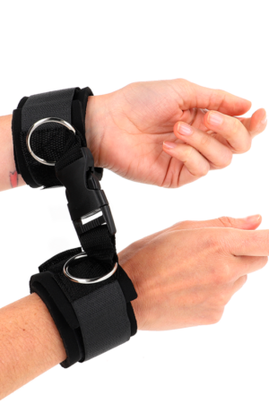 KINK - NEOPRENE HOOK&LOOP FASTENER WRIST RESTRAINTS BLACK ADJUSTABLE 22-34 CM