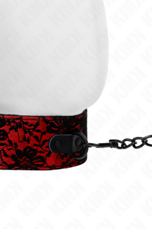 KINK - LACE NECKLACE WITH BELT WITH REAL LEATHER BELT 105 CM / 44 X 5.5 CM
