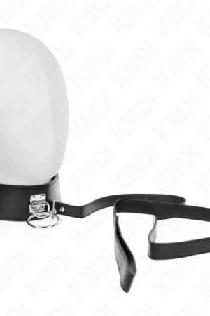KINK - STUDDED LEASH 116 CM COLLAR WITH LEATHERETTE STRAP 50 X 5 CM