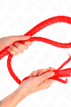 KINK - SNAKE WHIP WITH RED HAND RING 65 CM