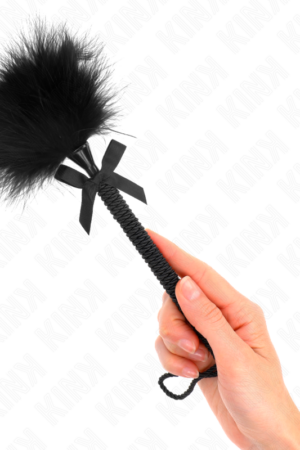 KINK - NYLON ROPE WAND WITH TICKLE FEATHERS AND BLACK BOW 25 CM