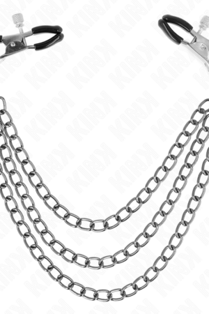 KINK - NIPPLE CLAMPS WITH 3 CHAINS BLACK 20/23/28 CM