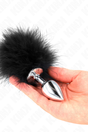 KINK - STAINLESS STEEL ANAL PLUG 11 x 7 CM WITH FEATHER 11 CM