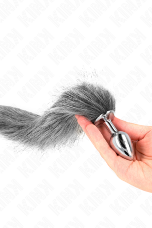 KINK - ANAL PLUG SIZE S 7 X 3 CM WITH SYNTHETIC TAIL 40 CM GREY