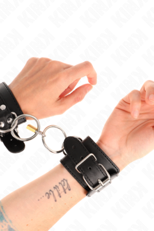 KINK - O-RING LOCKED WRIST RESTRAINTS BLACK ADJUSTABLE 20-28 CM X 5.5 CM