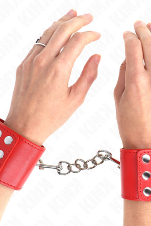 KINK - WRIST RESTRAINTS WITH SNAP FASTEN RED ADJUSTABLE 19-24 CM X 5.5 CM