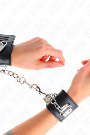 KINK - WRIST RESTRAINTS WITH PADLOCK CLOSURE BLACK ADJUSTABLE 16-23 CM X 5.5 CM
