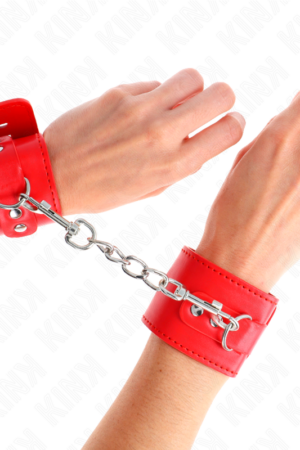 KINK - WRIST RESTRAINTS WITH PADLOCK CLOSURE RED ADJUSTABLE 16-23 CM X 5.5 CM