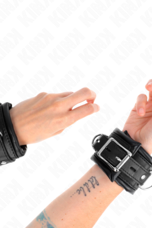 KINK - HEAVY WRIST RESTRAINTS WITH BLACK FUR LINED ADJUSTABLE 20-30 CM X 6 CM