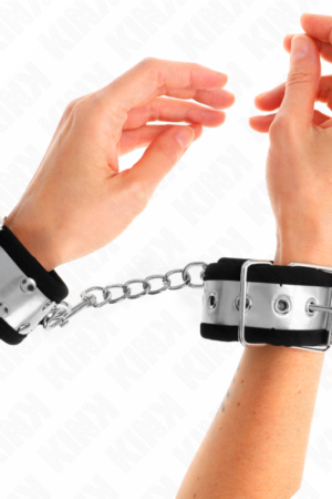 KINK - THIN WRIST RESTRAINTS BLACK / SILVER 30 X 4 CM