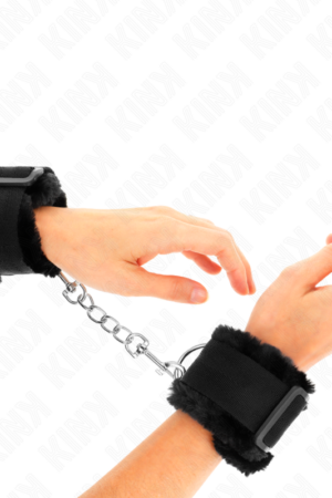 KINK - FURRY LINED WRIST RESTRAINTS BLACK ADJUSTABLE 17-31 CM X 7 CM