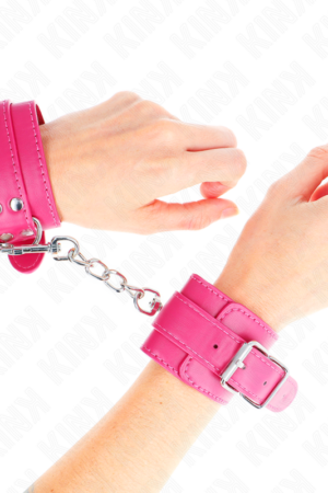 KINK - WRIST RESTRAINTS RASPBERRY ROSE WITH RASPBERRY ROSE LINING ADJUSTABLE 20-28 CM X 5.5 CM