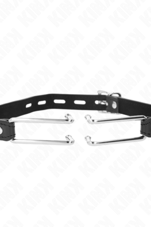 KINK - METAL HOOK GAG 11.5 CM WITH LEATHERETTE STRAP ADJUSTABLE 39-58 CM X 2 CM
