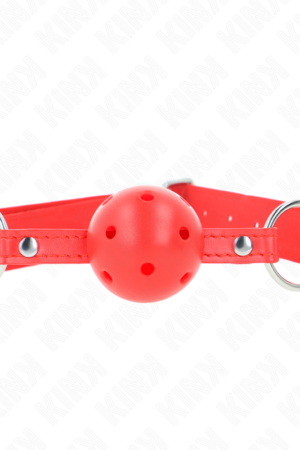 KINK - COMPLETE RED HOLLOW HARD BALL GAG 62 x 2 CM