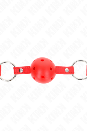 KINK - BREATHABLE BALL 4 CM GAG WITH DOUBLE RIVET MODEL 1 RED 62.5 x 2.5 CM ADJUSTABLE 42-58 CM
