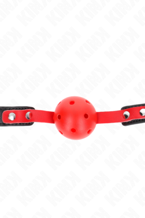 KINK - RED HOLLOW HARD BALL 4 CM GAG BLACK STRAP 60 x 2 CM ADJUSTABLE 37-52 CM