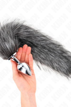 KINK - ANAL PLUG SIZE L 10 X 4 CM WITH SYNTHETIC TAIL 40 CM GREY