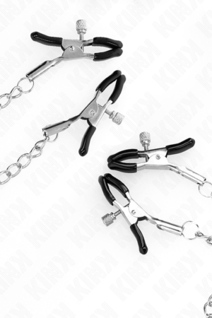 KINK - 4 NIPPLE AND CLIT CLAMPS ADJUSTABLE SILVER