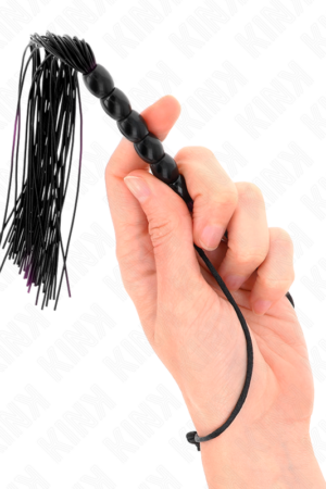 KINK - MINI SILICONE WHIP WITH 6 BLACK BEADS 26 CM