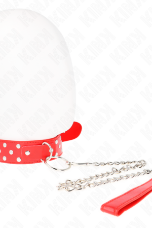 KINK - RING RIVET STRAP NECKLACE WITH BELT 65 CM RED ADJUSTABLE 36-50 CM X 3.8 CM